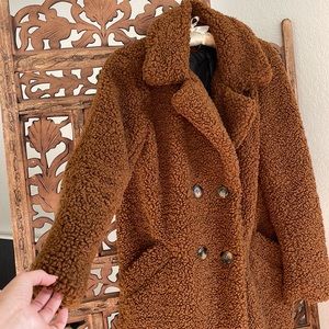 Brown teddy coat